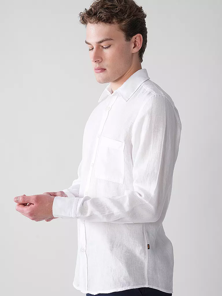 BOSS | Camicia di lino regular fit RELEGANT | Bianco