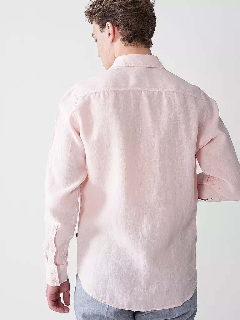 BOSS | Camicia di lino regular fit RELEGANT | Rosa