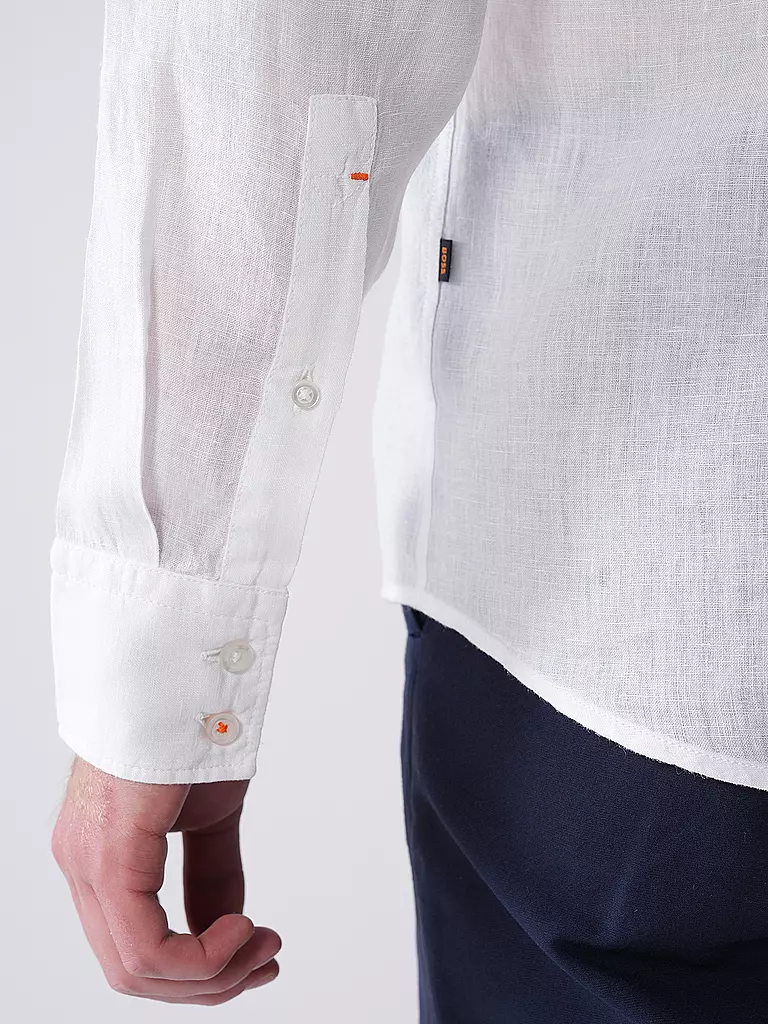 BOSS | Camicia di lino regular fit RELEGANT | Bianco