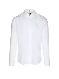 BOSS | Camicia di lino slim fit H-ROAN | Bianco