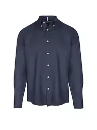 BOSS | Camicia di lino slim fit H-ROAN | Blu scuro