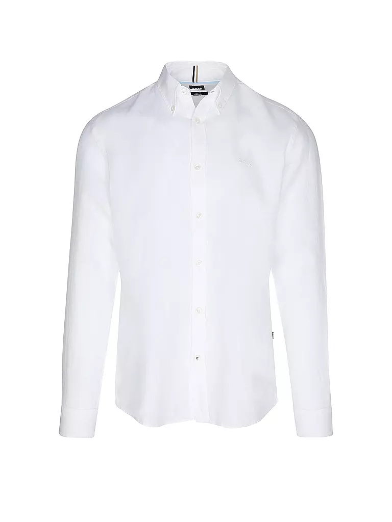 BOSS | Camicia di lino slim fit H-ROAN | Bianco