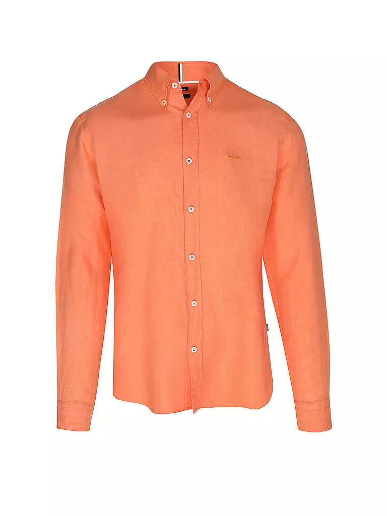 BOSS | Camicia di lino slim fit H-ROAN | Arancione
