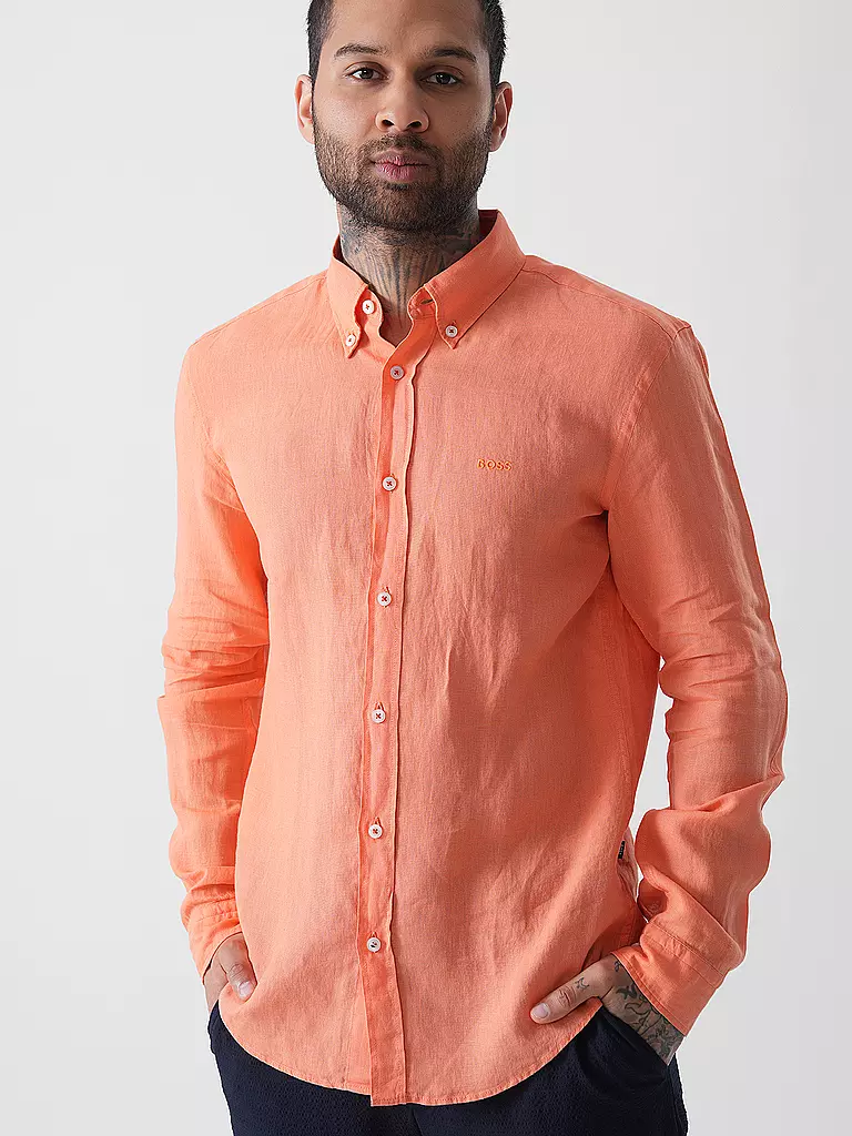 BOSS | Camicia di lino slim fit H-ROAN |