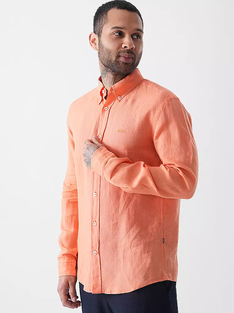 BOSS | Camicia di lino slim fit H-ROAN |