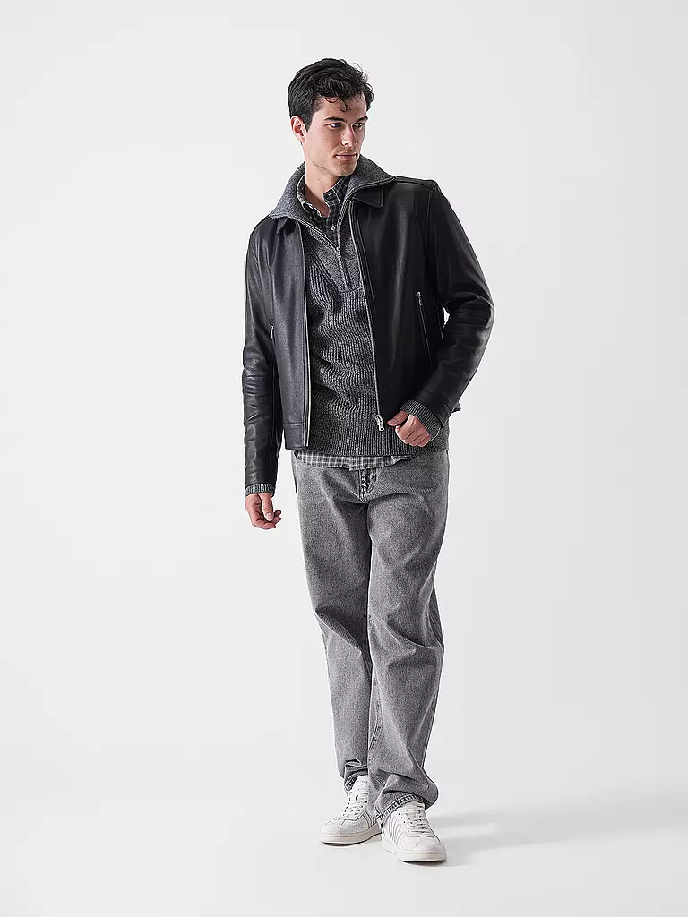BOSS | Giacca in pelle H-MAPSON4 | Nero