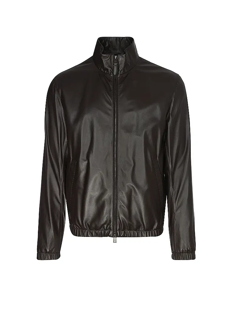 BOSS | Giacca in pelle L-MUBUK2 | Marrone