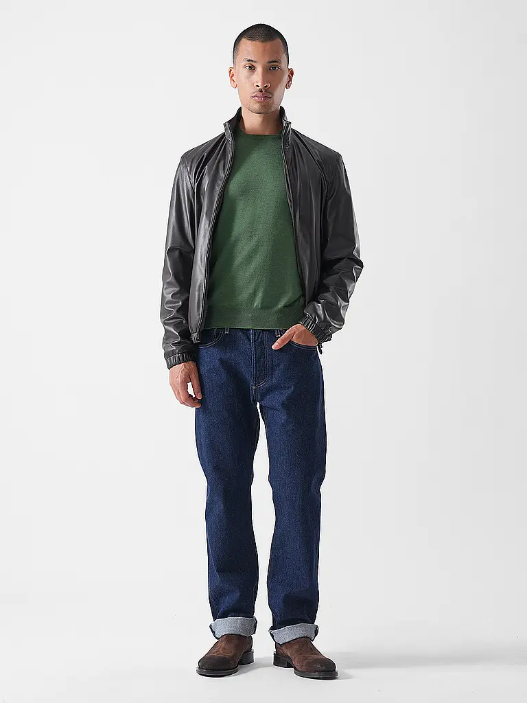 BOSS | Giacca in pelle L-MUBUK2 | Marrone