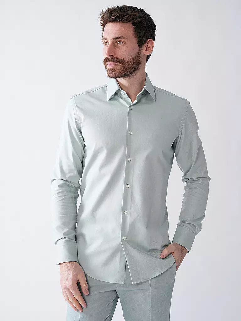 BOSS | Hemd Slim Fit  H-HANK | Verde chiaro