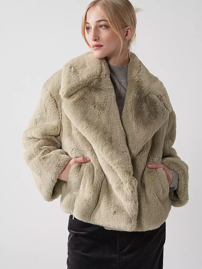 BOSS | Jacke in Felloptik CURMETA | Beige