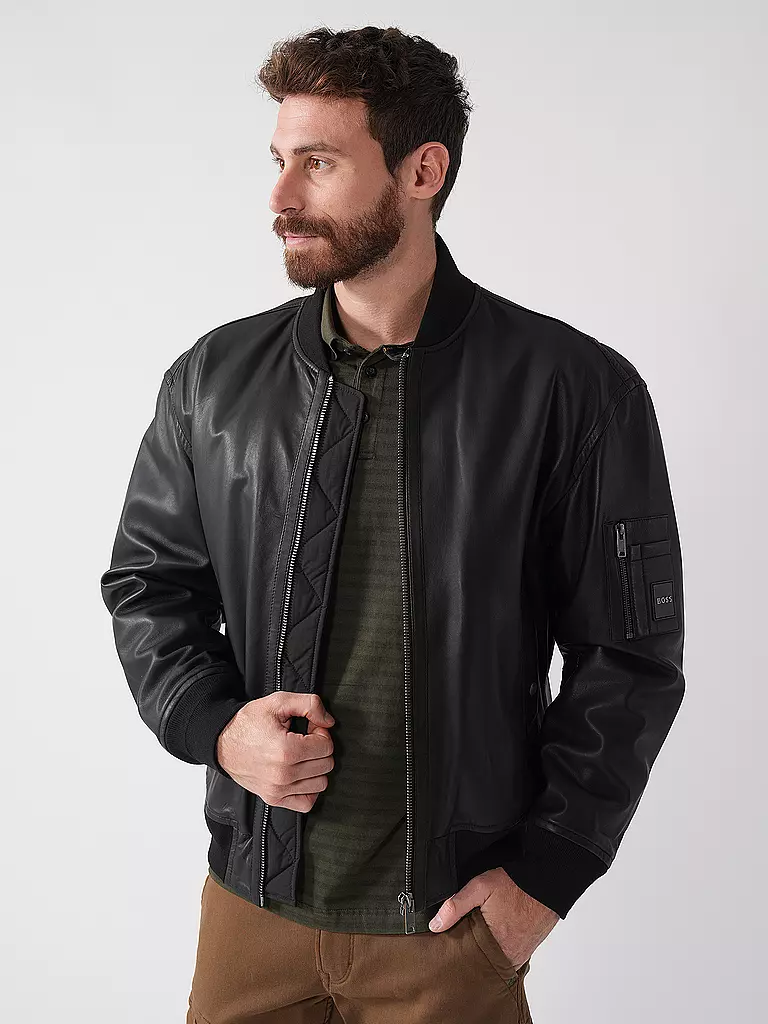 BOSS | Lederjacke JUGE | Nero