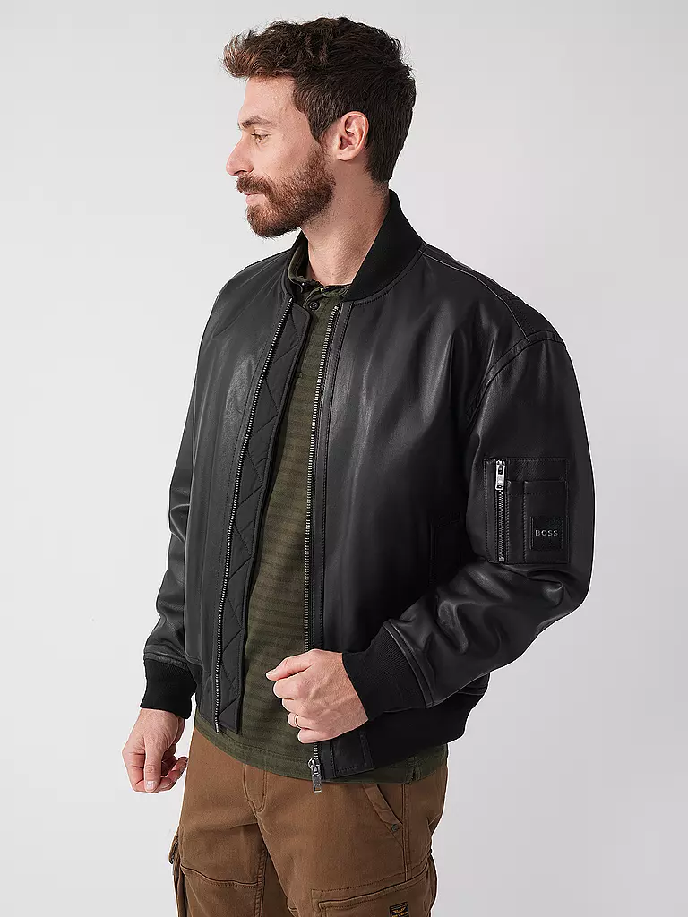 BOSS | Lederjacke JUGE | Nero