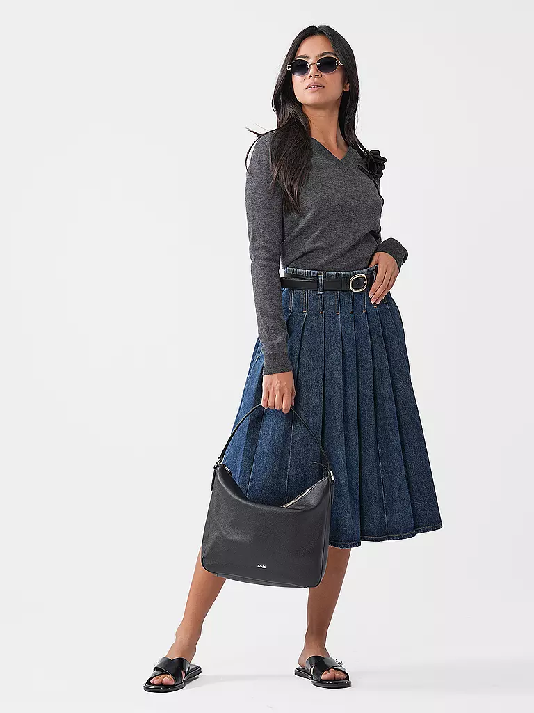 BOSS | Ledertasche - Hobo Bag ALYCE Medium | Nero