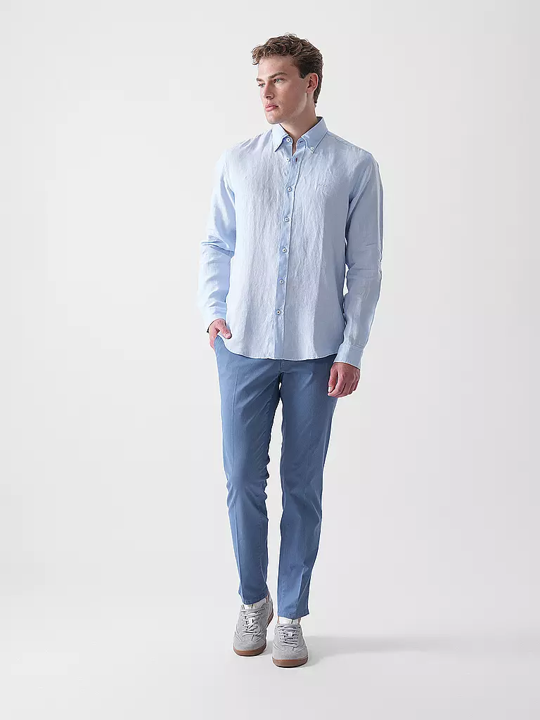 BOSS | Leinenhemd Slim Fit H-ROAN | Blu chiaro