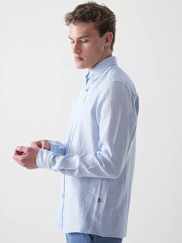 BOSS | Leinenhemd Slim Fit H-ROAN | Blu chiaro