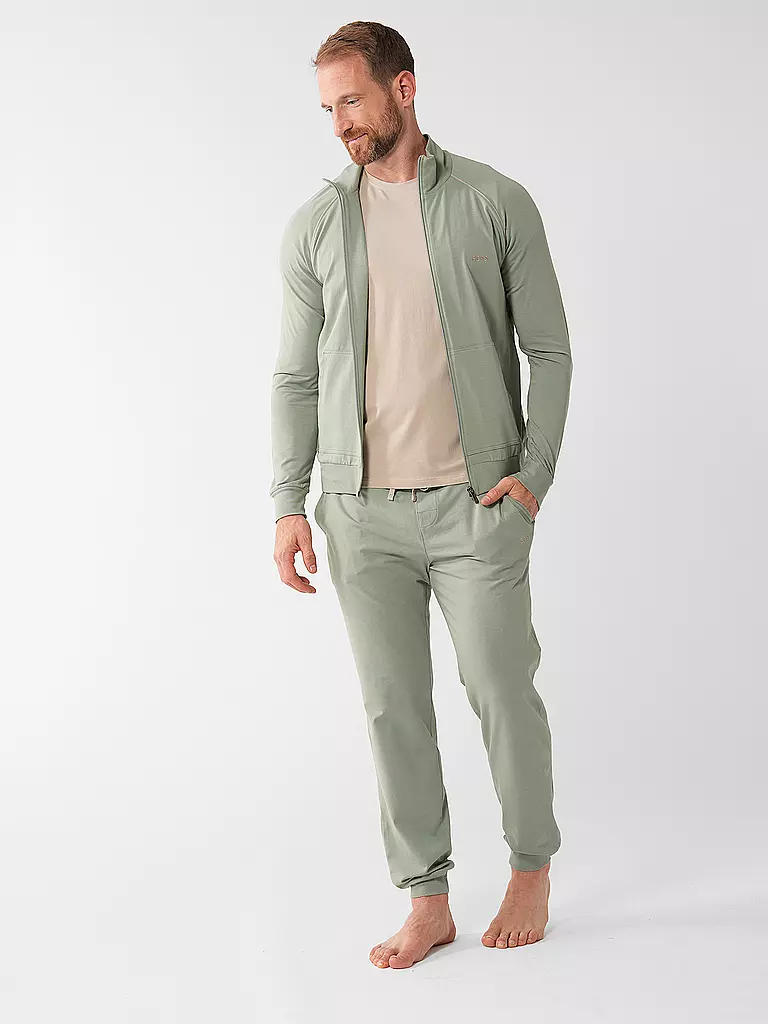 BOSS | Loungewear Jacke | Verde chiaro