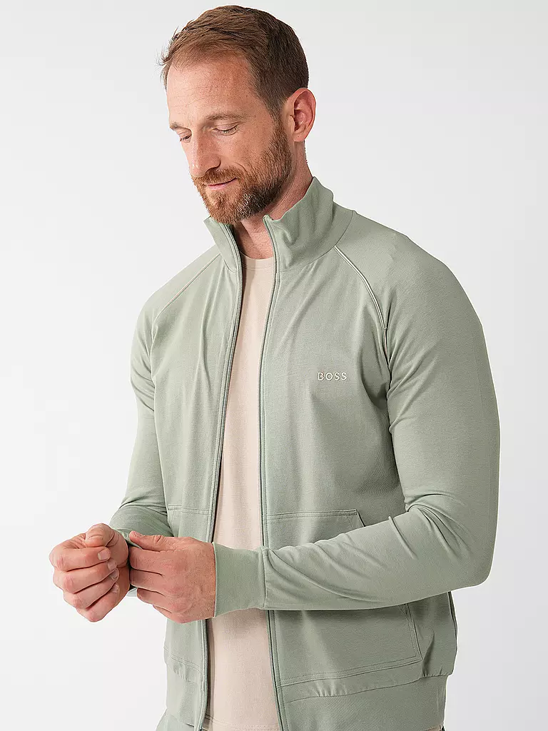 BOSS | Loungewear Jacke | Verde chiaro