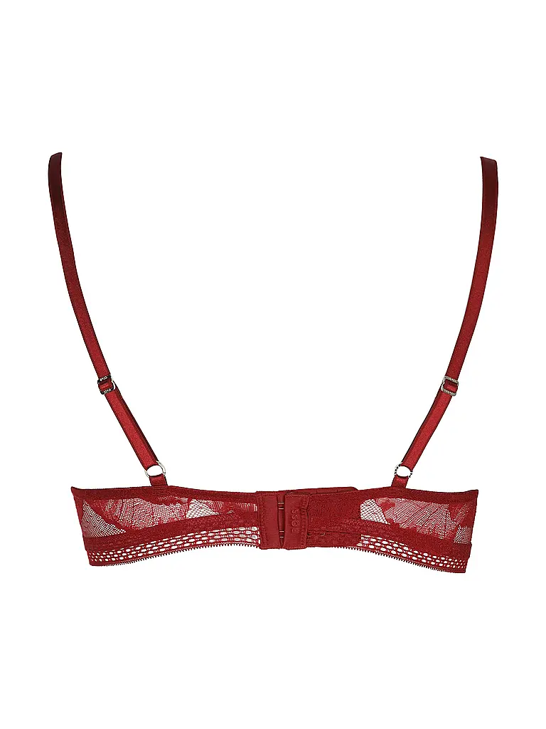BOSS | Reggiseno con ferretto HALF PAD_PEONY LACE rosso scuro | Rosso scuro