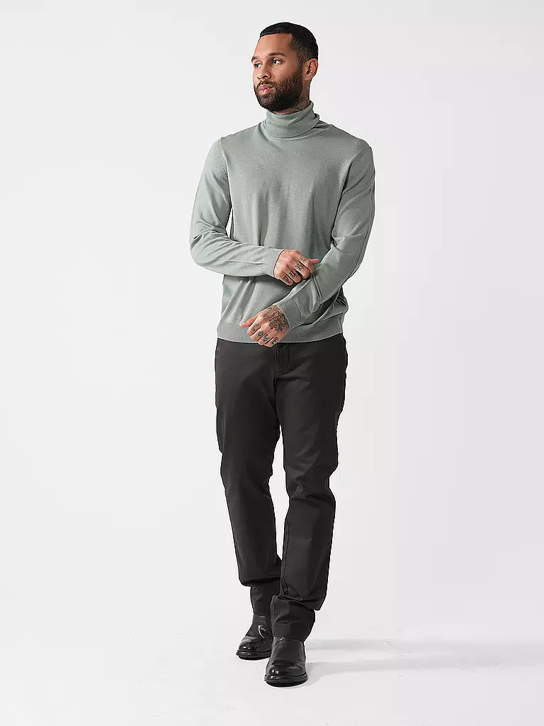 BOSS | Rollkragenpullover Slim Fit MUSSO | Verde chiaro