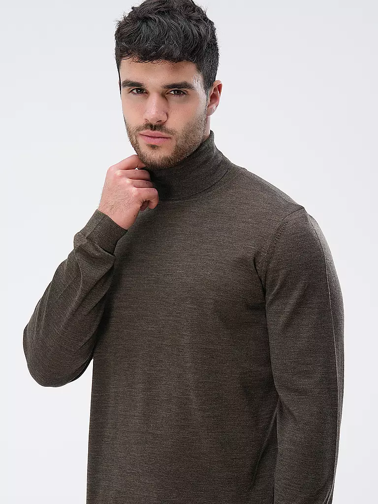 BOSS | Rollkragenpullover Slim Fit MUSSO | Oliva