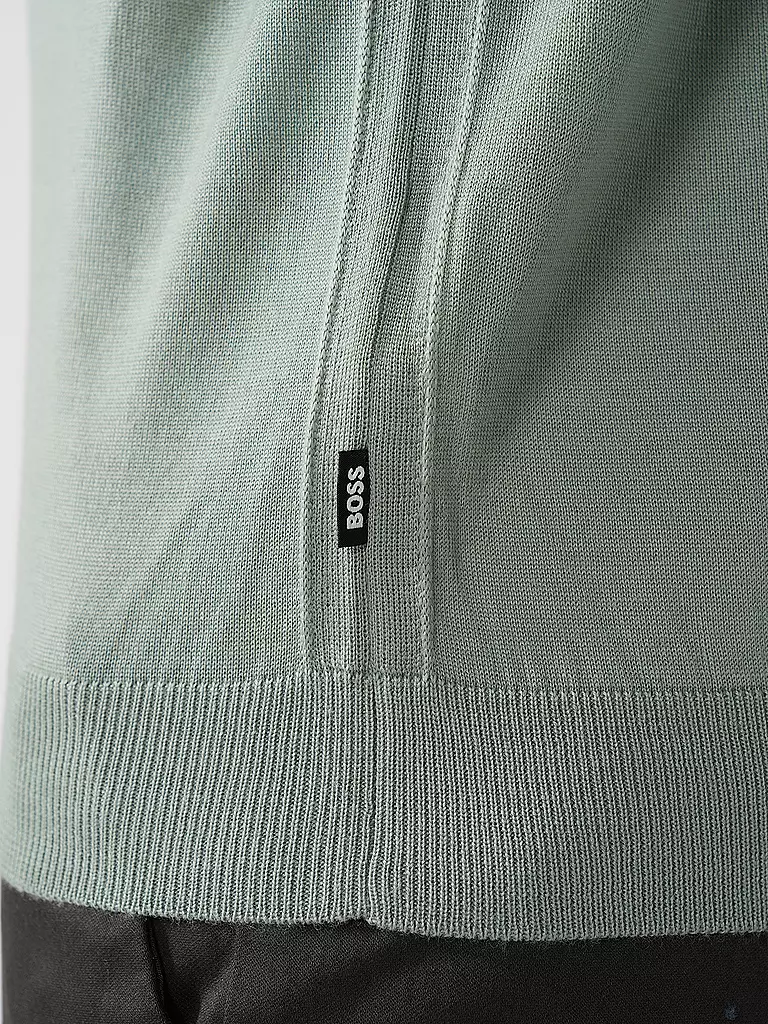 BOSS | Rollkragenpullover Slim Fit MUSSO | Verde chiaro