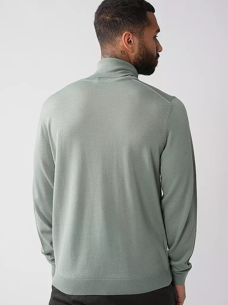 BOSS | Rollkragenpullover Slim Fit MUSSO | Verde chiaro