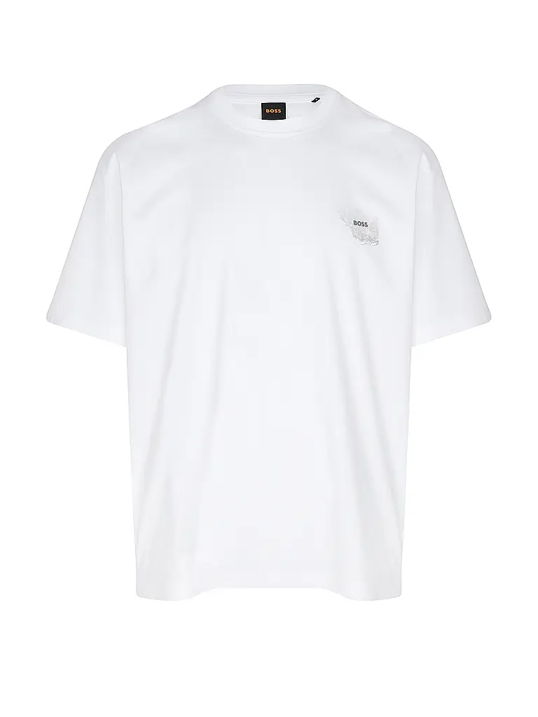 BOSS | T-Shirt
Marca: BOSS
Colore: bianco
Categorie: Moda, Uomo

Lunghezza manica: Manica corta
Scollatura: Girocollo
Materiale: Jersey, Cotone
Motivo: Stampa, Logo
Vestibilità (capispalla): Regular
Stile: Casual | Bianco
