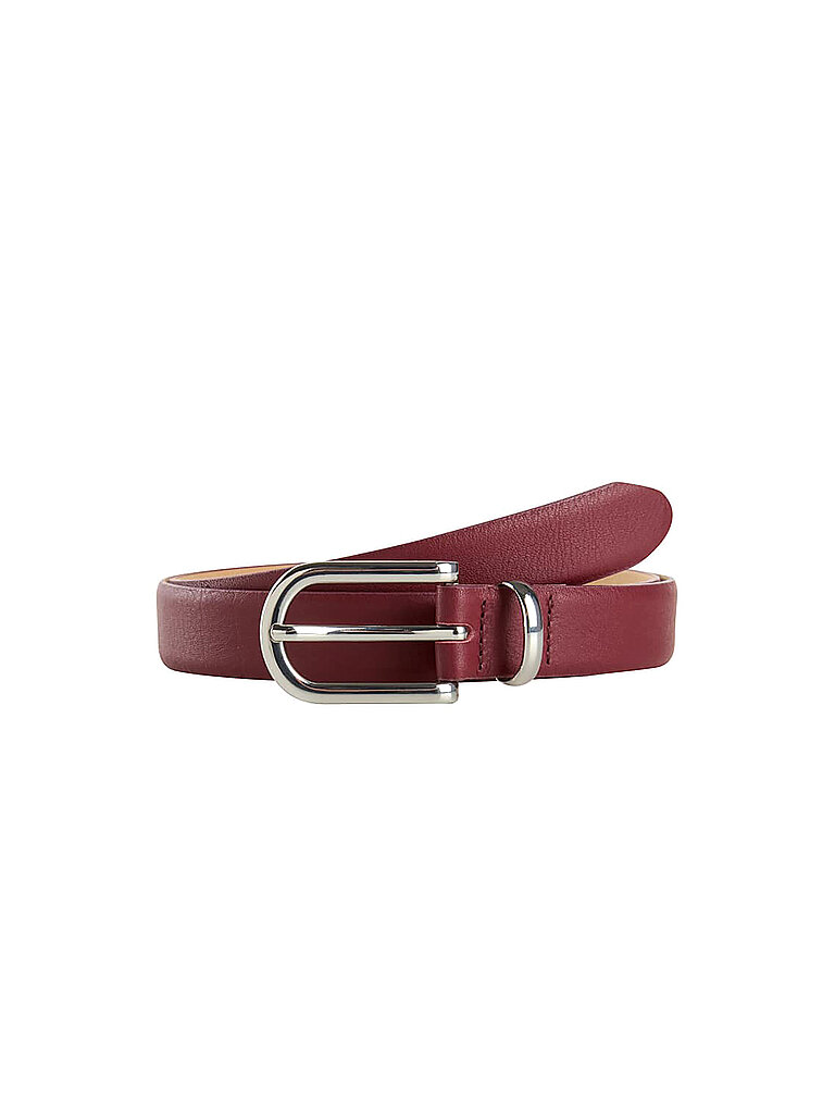 Cintura in pelle rosso scuro 90