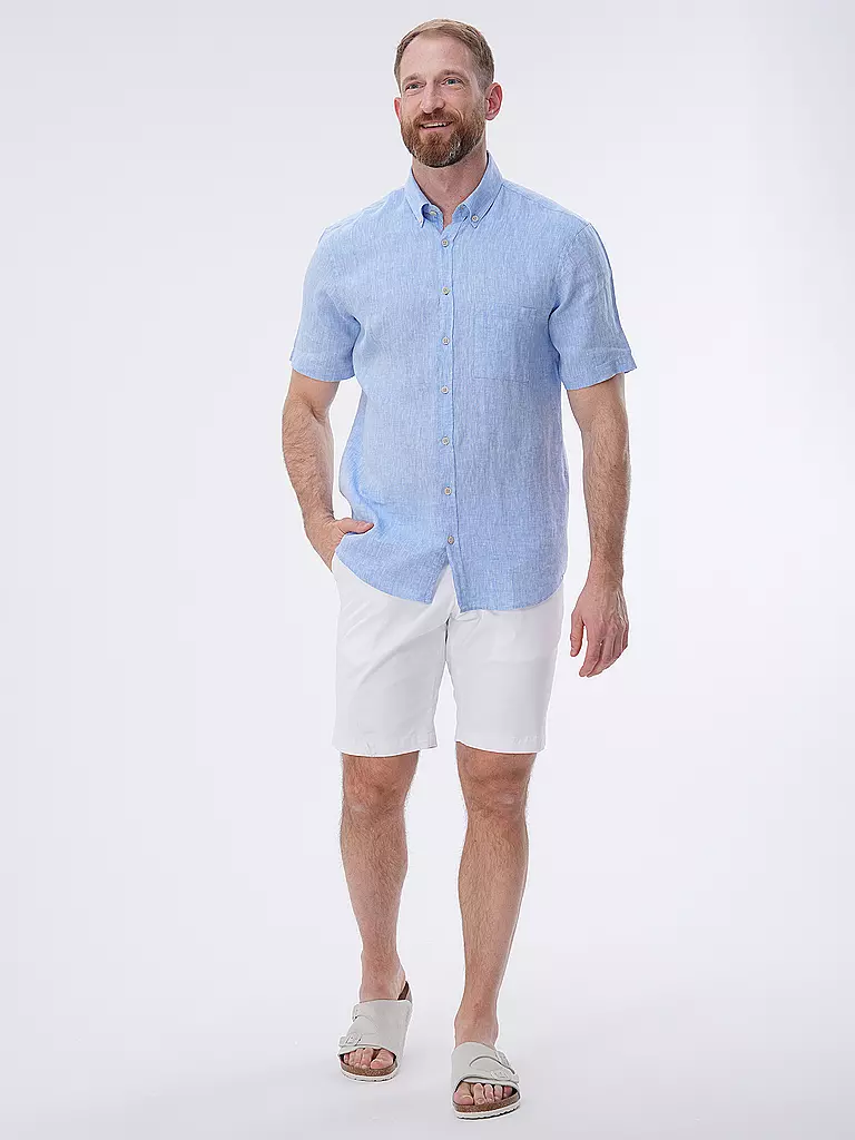 BRAX | Leinenhemd DAN | Blu chiaro