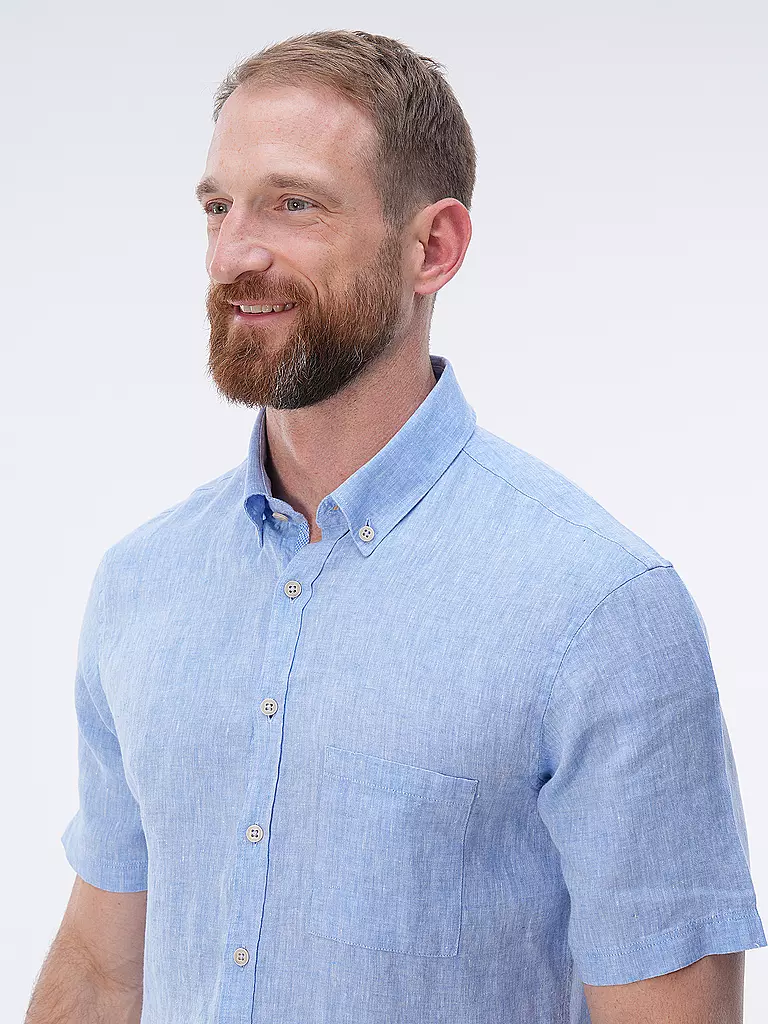BRAX | Leinenhemd DAN | Blu chiaro