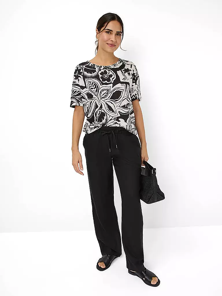 BRAX | T-shirt in lino CANDICE | Nero