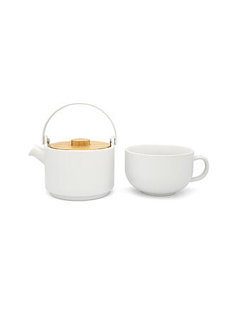 BREDEMEIJER | Tea for one Umea con coperchio in bambù 0,5l Bianco