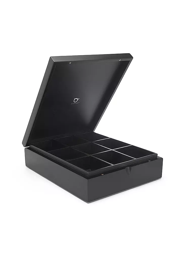 BREDEMEIJER | Scatola per bustine di tè 9 scomparti bambù nero | Nero