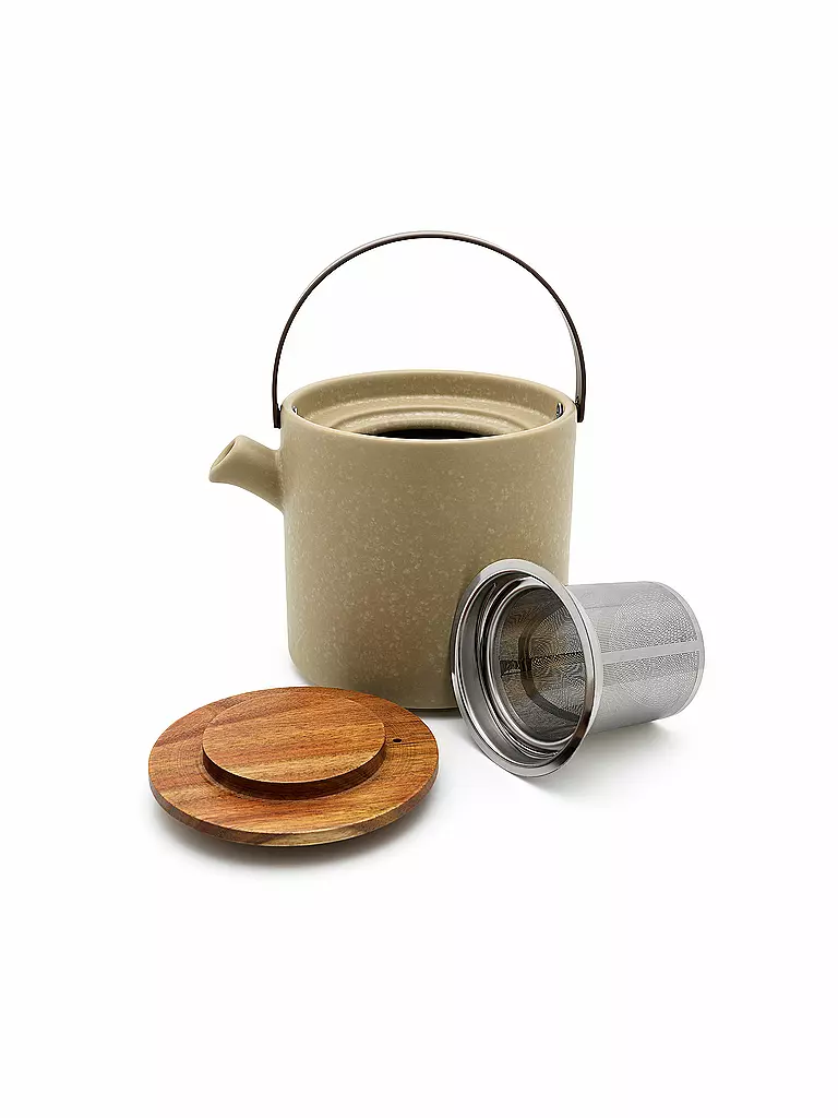 BREDEMEIJER | Set da tè UMEA 1,2 l grigio argilla/acacia | Cammello