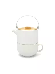 BREDEMEIJER | Tea for one Umea con coperchio in bambù 0,5l Bianco | Bianco