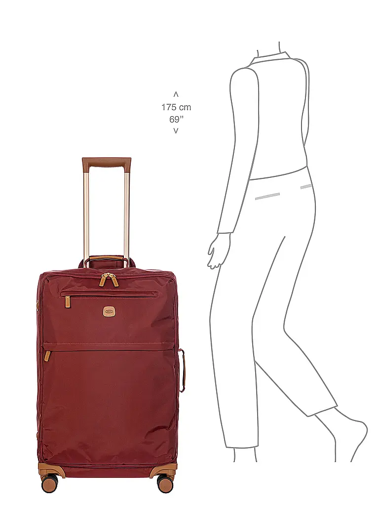 BRICS | Trolley morbido X-TRAVEL 71cm Bordeaux | Rosso scuro