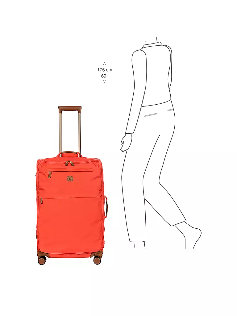 BRICS | Trolley morbido X-TRAVEL 71cm Papavero / Poppy | Arancione