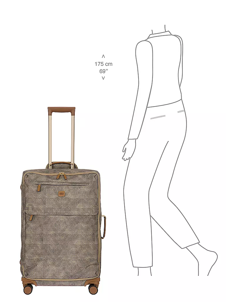 BRICS | Trolley weich X-TRAVEL 71cm Wool Nut | Marrone chiaro