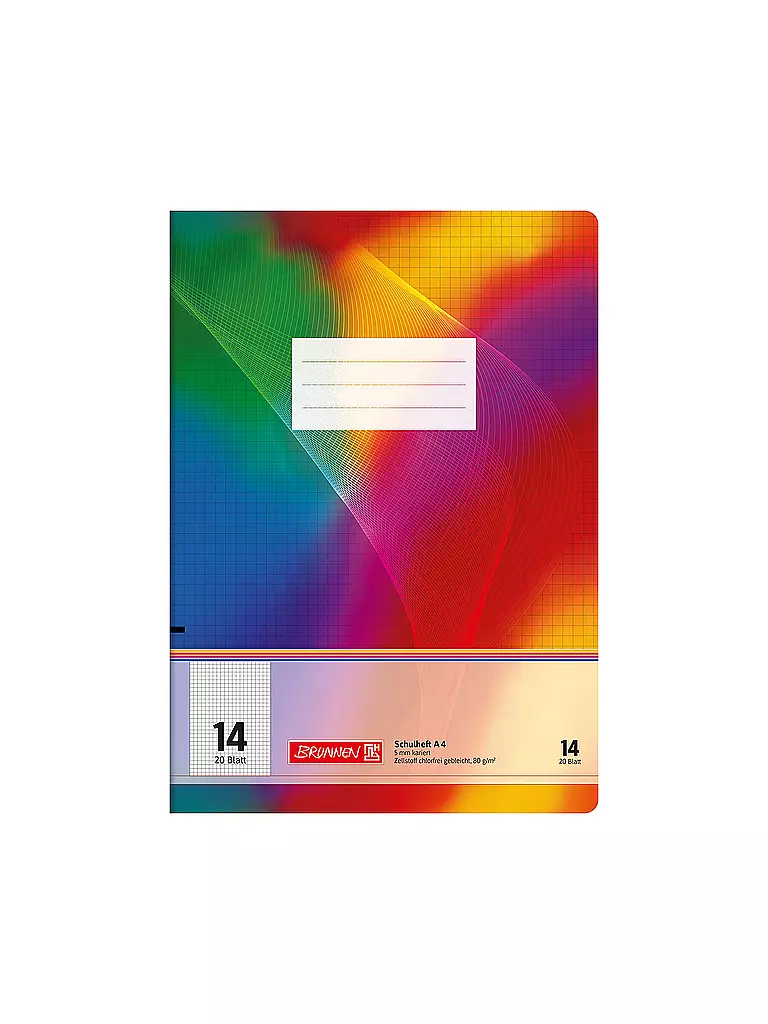 BRUNNEN VERLAG | Quaderno A4 a quadretti 5mm 20 fogli | Senza colore