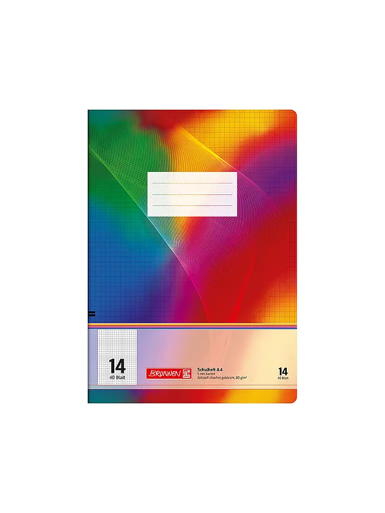 BRUNNEN VERLAG | Quaderno A4 a quadretti 5mm 40 fogli | Senza colore