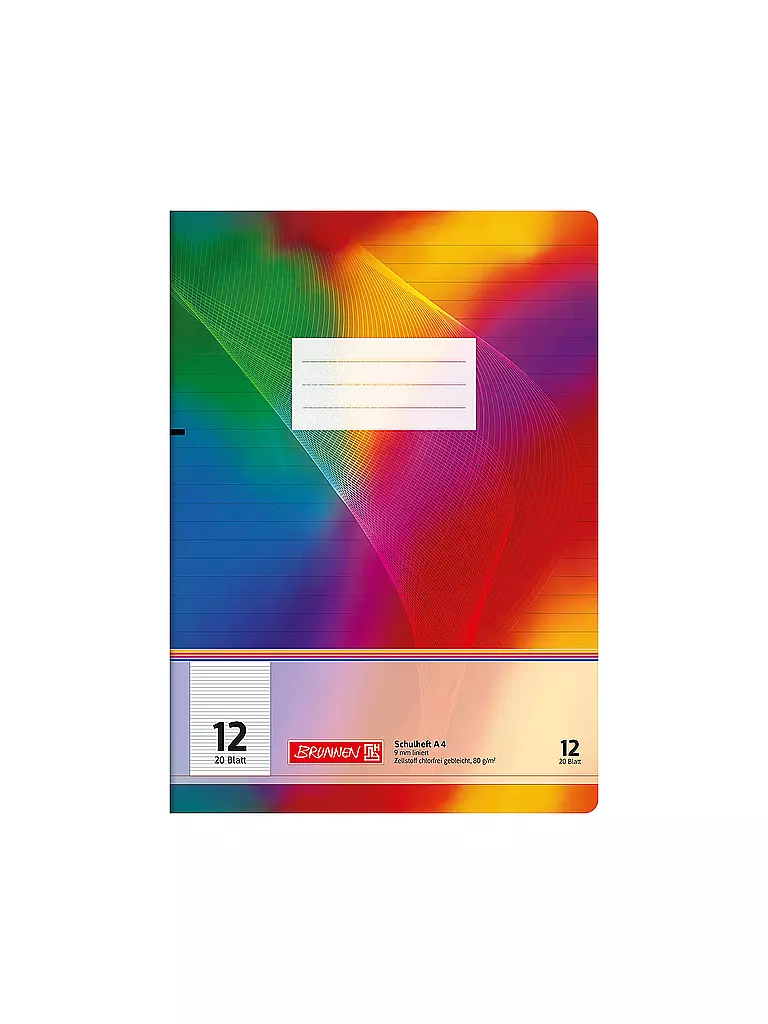 BRUNNEN VERLAG | Quaderno A4 a righe 9mm 20 fogli | Senza colore