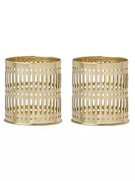 BUNGALOW | Set di 2 portacandele METRO 8cm oro | Oro