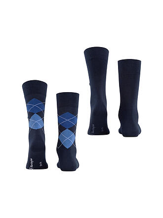 BURLINGTON | Calzini da uomo EVERYDAY, confezione da 2, taglia 40-46, blu navy
