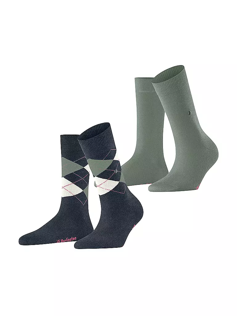 BURLINGTON | Calze da donna EVERYDAY, confezione da 2 paia, 36-41, blu navy/bianco | Blu