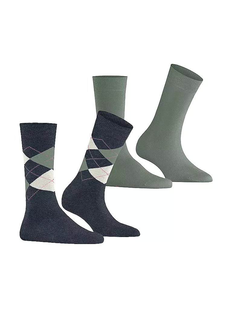 BURLINGTON | Calze da donna EVERYDAY, confezione da 2 paia, 36-41, blu navy/bianco | 