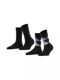 BURLINGTON | Calzini da donna EVERYDAY, confezione da 2, taglia 36-41, colore vino | Nero
