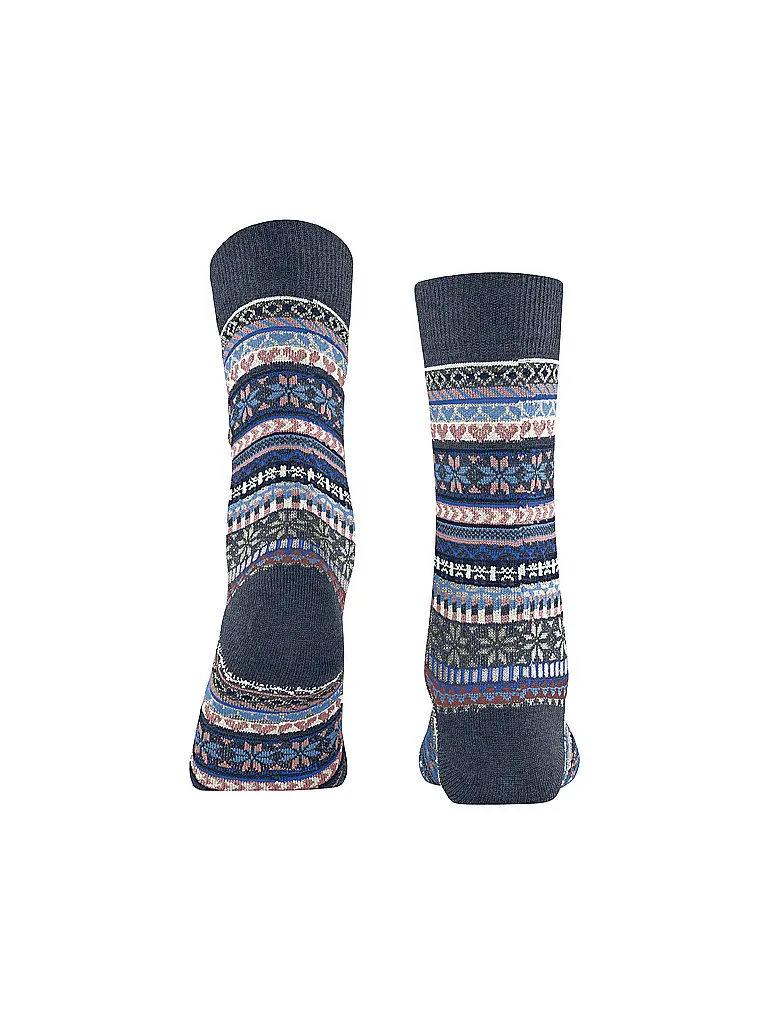 BURLINGTON | Calze da donna FAIR ISLE DELIGHT 36-41 blu scuro mel. | 