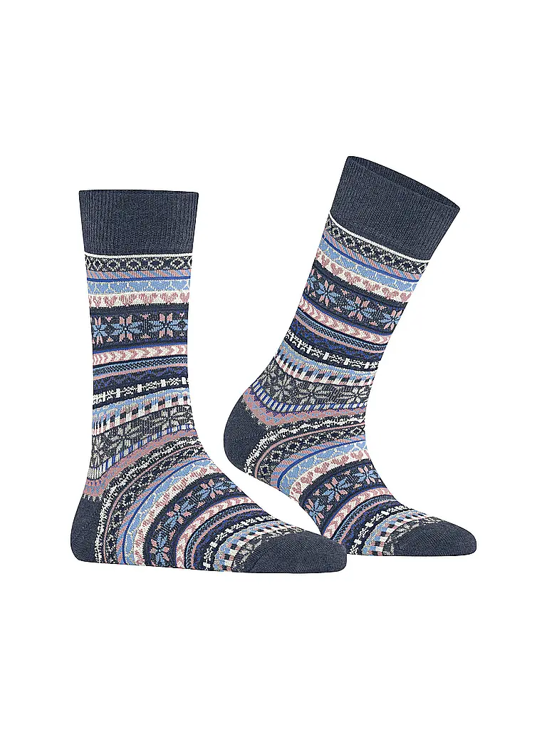 BURLINGTON | Calze da donna FAIR ISLE DELIGHT 36-41 blu scuro mel. | 