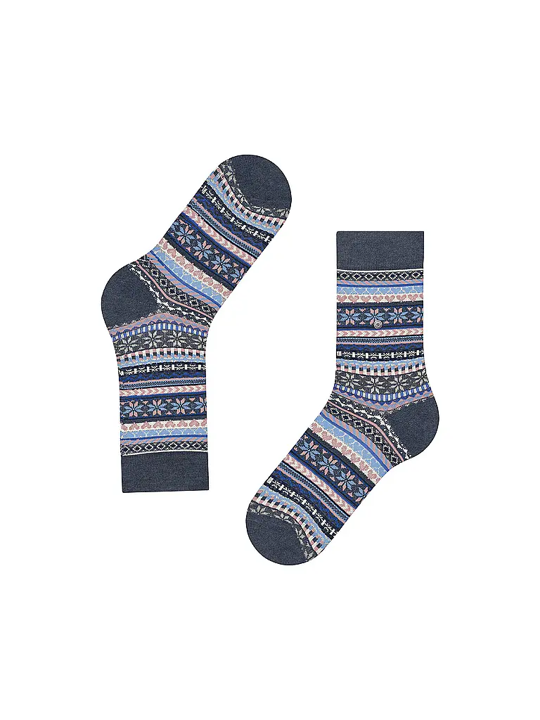 BURLINGTON | Calze da donna FAIR ISLE DELIGHT 36-41 blu scuro mel. | 