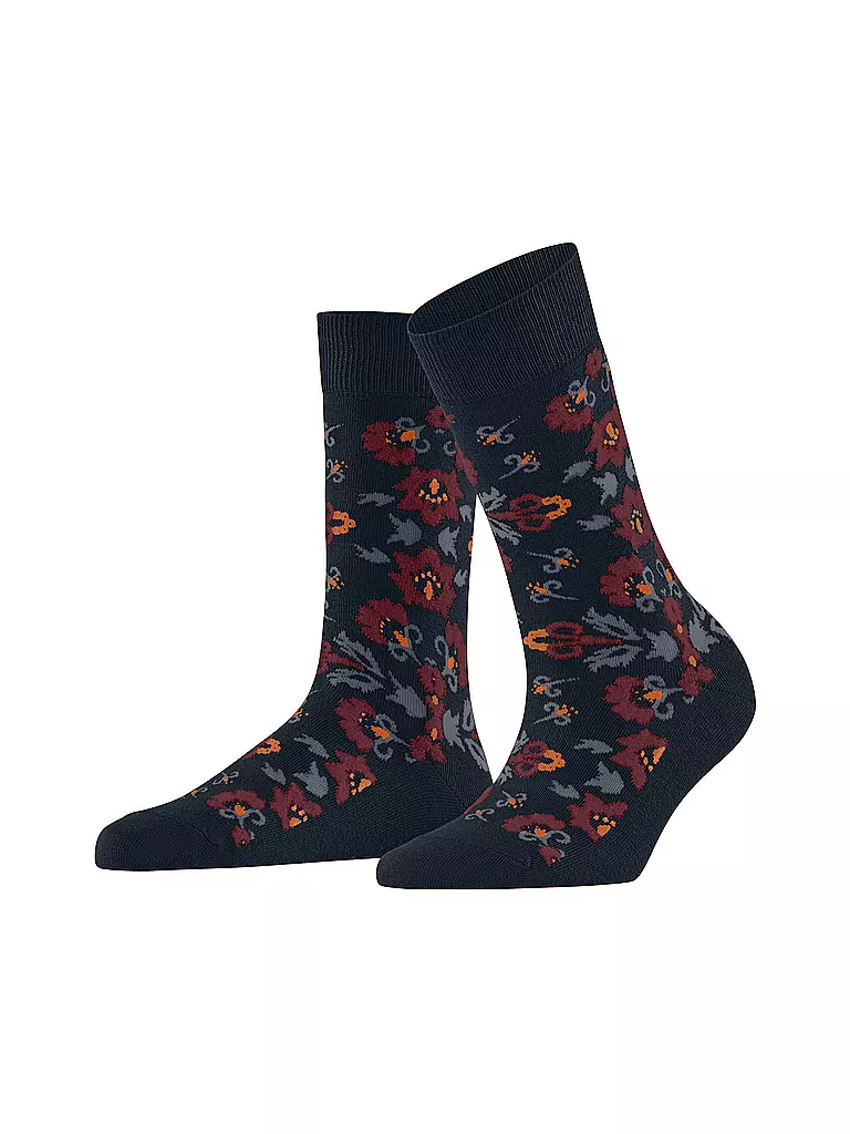 BURLINGTON | Calze da donna VELVET BLOOMS 36-41 blu navy | Blu scuro